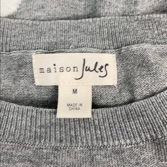 Maison Jules Gray Polka Dot Sweater Medium - Picture 5 of 6